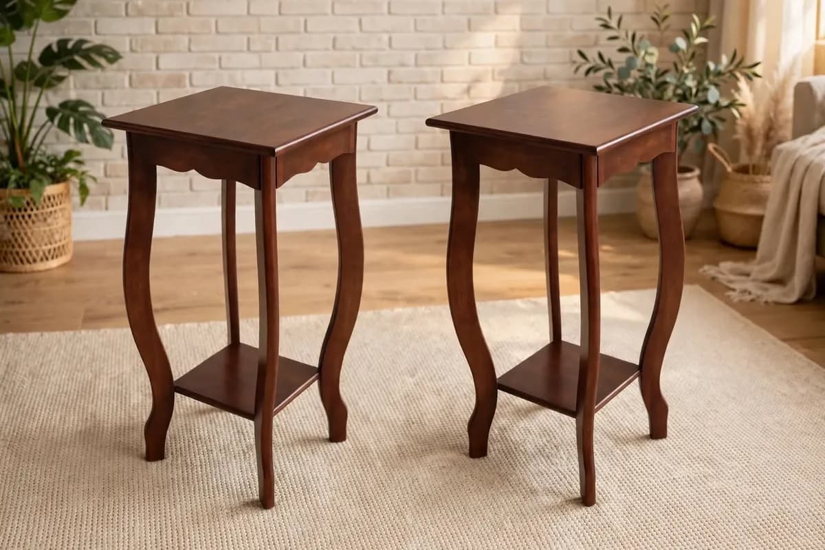 imagen de producto Mesa Columna Cuadrada Auxiliar Madera Wengue