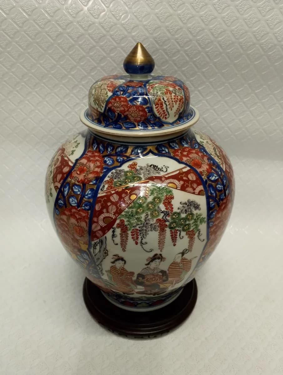 imagen de producto Florero Antiguo Porcelana China Tapa