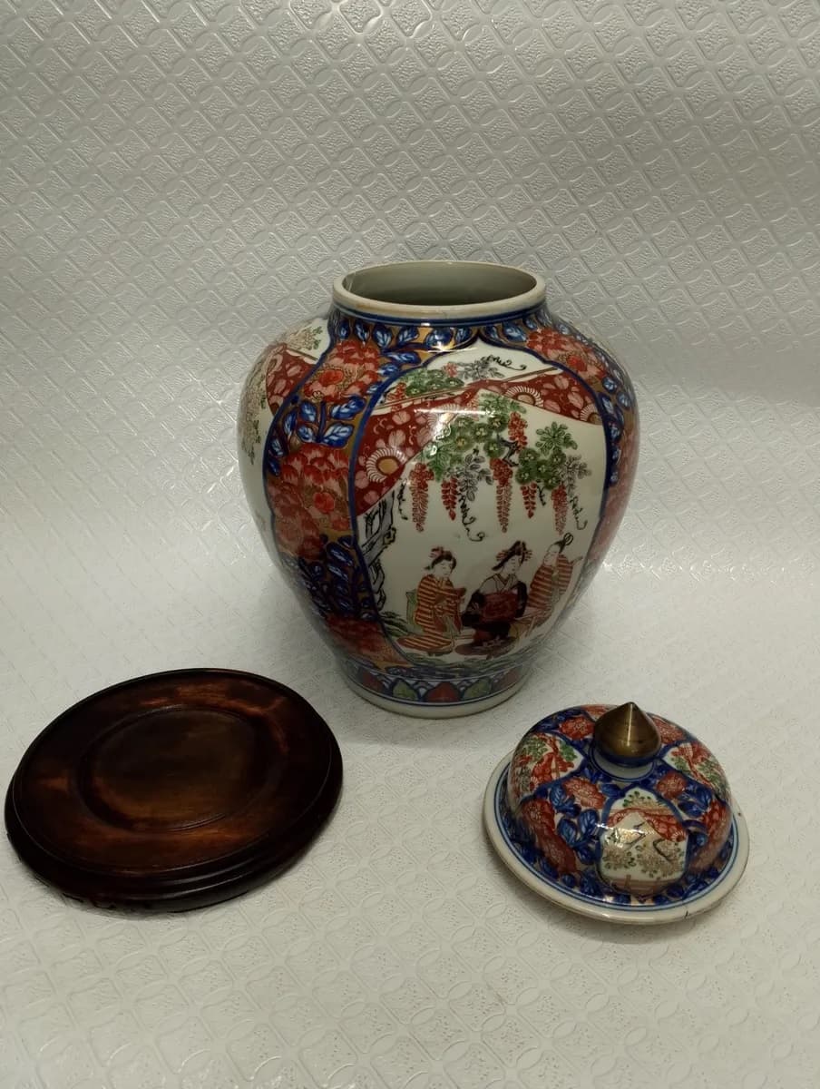 imagen de producto Florero Antiguo Porcelana China Tapa