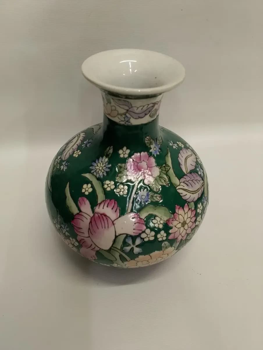 imagen de producto Florero Antiguo Porcelana China Y Oleo