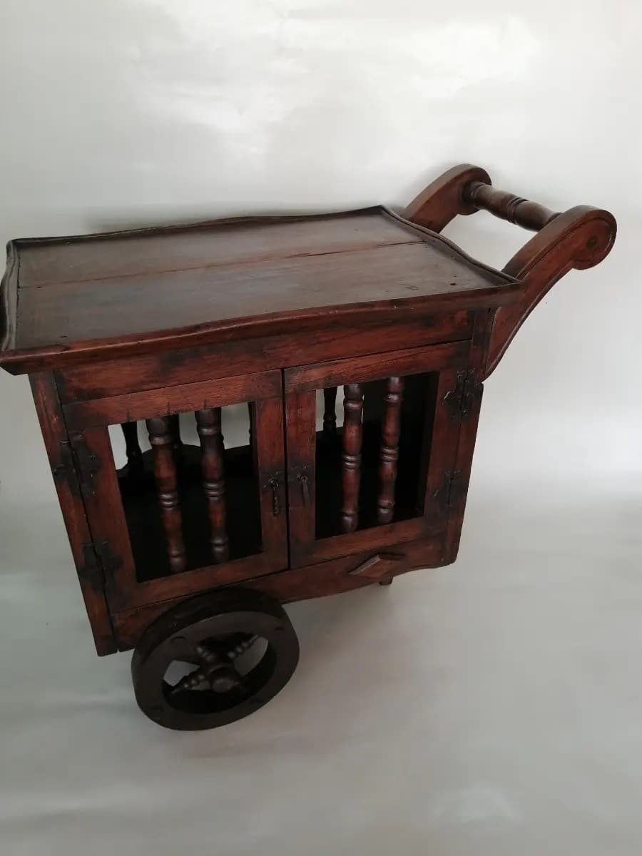 imagen de producto Carro Bar Antiguo 1950 Roble Y Hierro