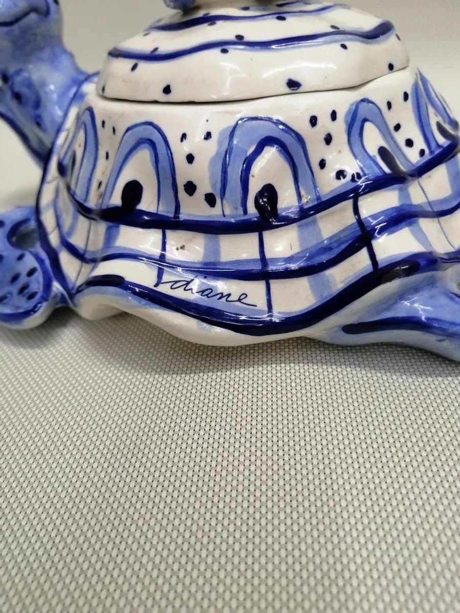imagen de producto Cofre Joyero Antiguo Porcelana Tortugas