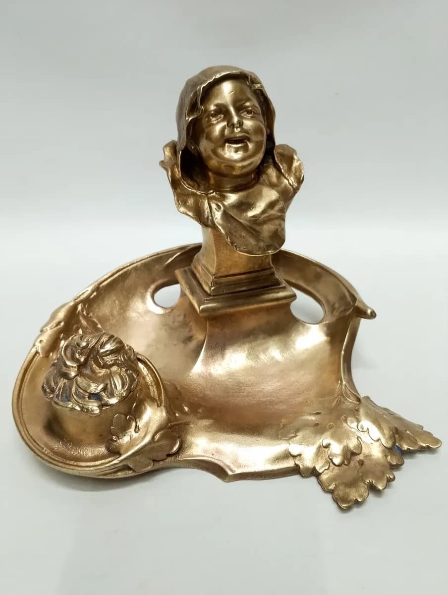 imagen de producto Tintero Bronce Macizo Firmado Serial