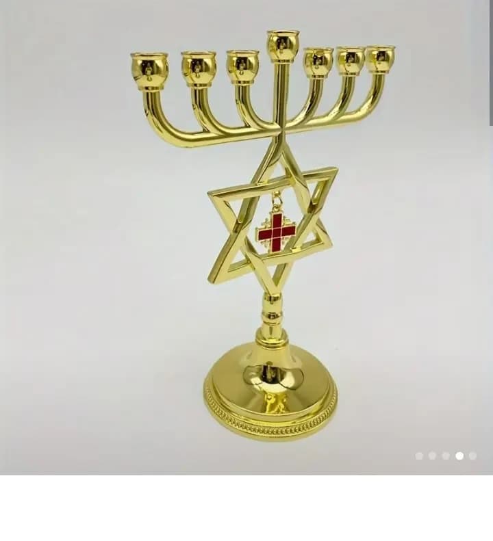 imagen de producto Candelabro Menora Estrella Judio Bronce