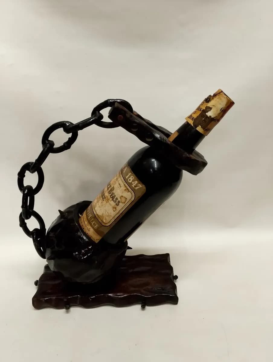 imagen de producto Portabotellas Antiguo U.s.a Estilo Medieval Madera