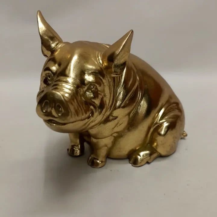 imagen de producto ESCULTURA ITALY CERDITO SUERTE ANTIGUA MARMOLINA
