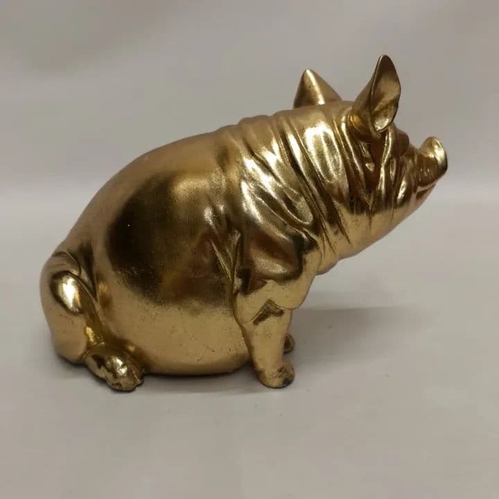 imagen de producto ESCULTURA ITALY CERDITO SUERTE ANTIGUA MARMOLINA