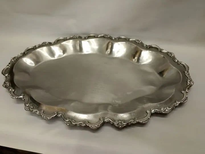 imagen de producto BANDEJA ANTIGUA CONMEMORATIVA BRONCE BAÑO PLATA