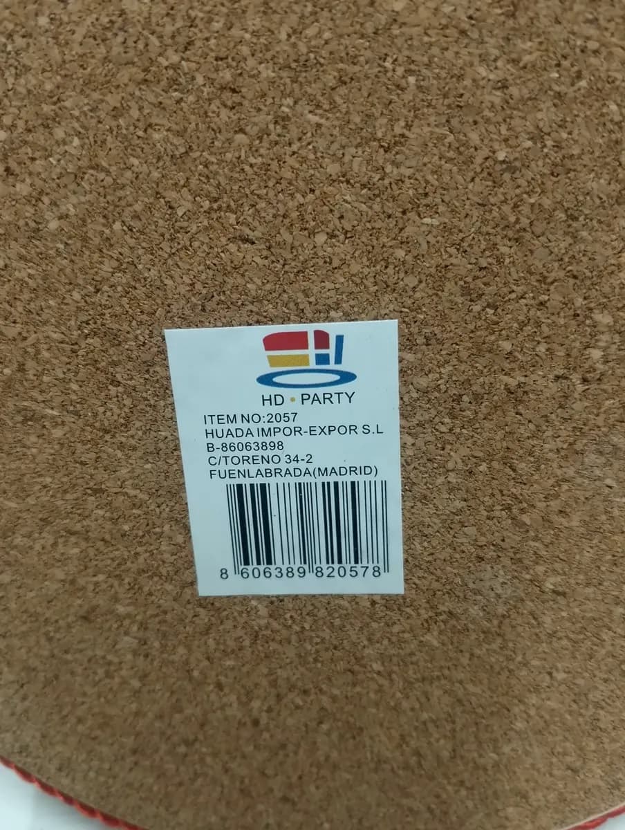 imagen de producto Salvamanteles Madrid Porcelana Corcho Millare Rojo