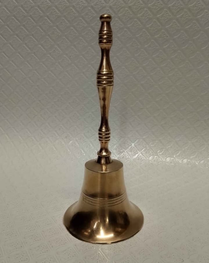 imagen de producto CAMPANA MANO HINDU ANTIGUA GRANDE BRONCE MACIZO