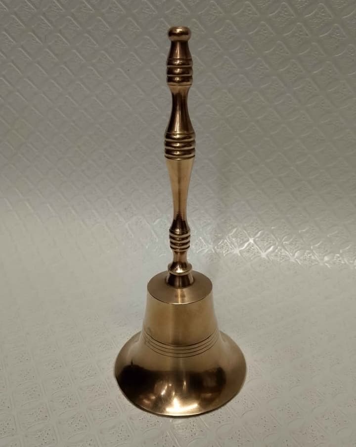 imagen de producto CAMPANA MANO HINDU ANTIGUA GRANDE BRONCE MACIZO