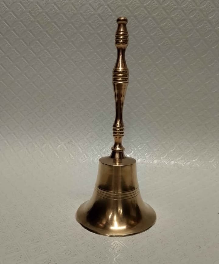 imagen de producto CAMPANA MANO HINDU ANTIGUA GRANDE BRONCE MACIZO