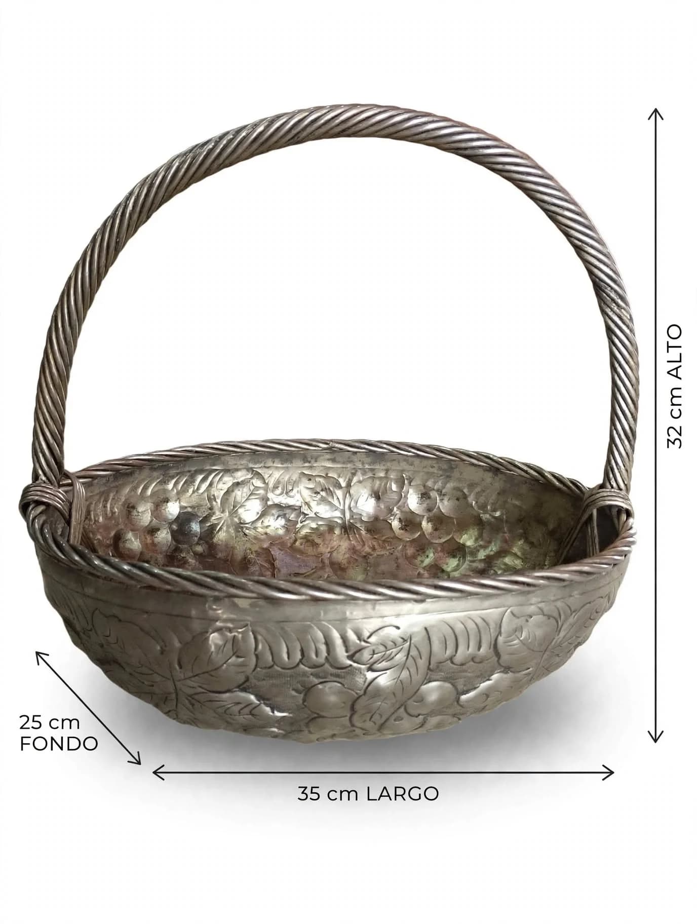 imagen de producto CANASTA FRUTERO DE MESA HINDU ANTIGUO BRONCE