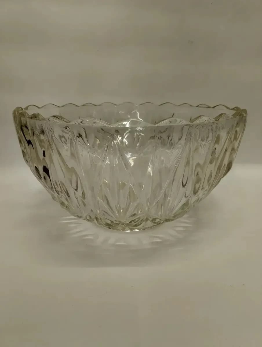 imagen de producto Frutero Antiguo De Mesa En Cristal Tallado Grande