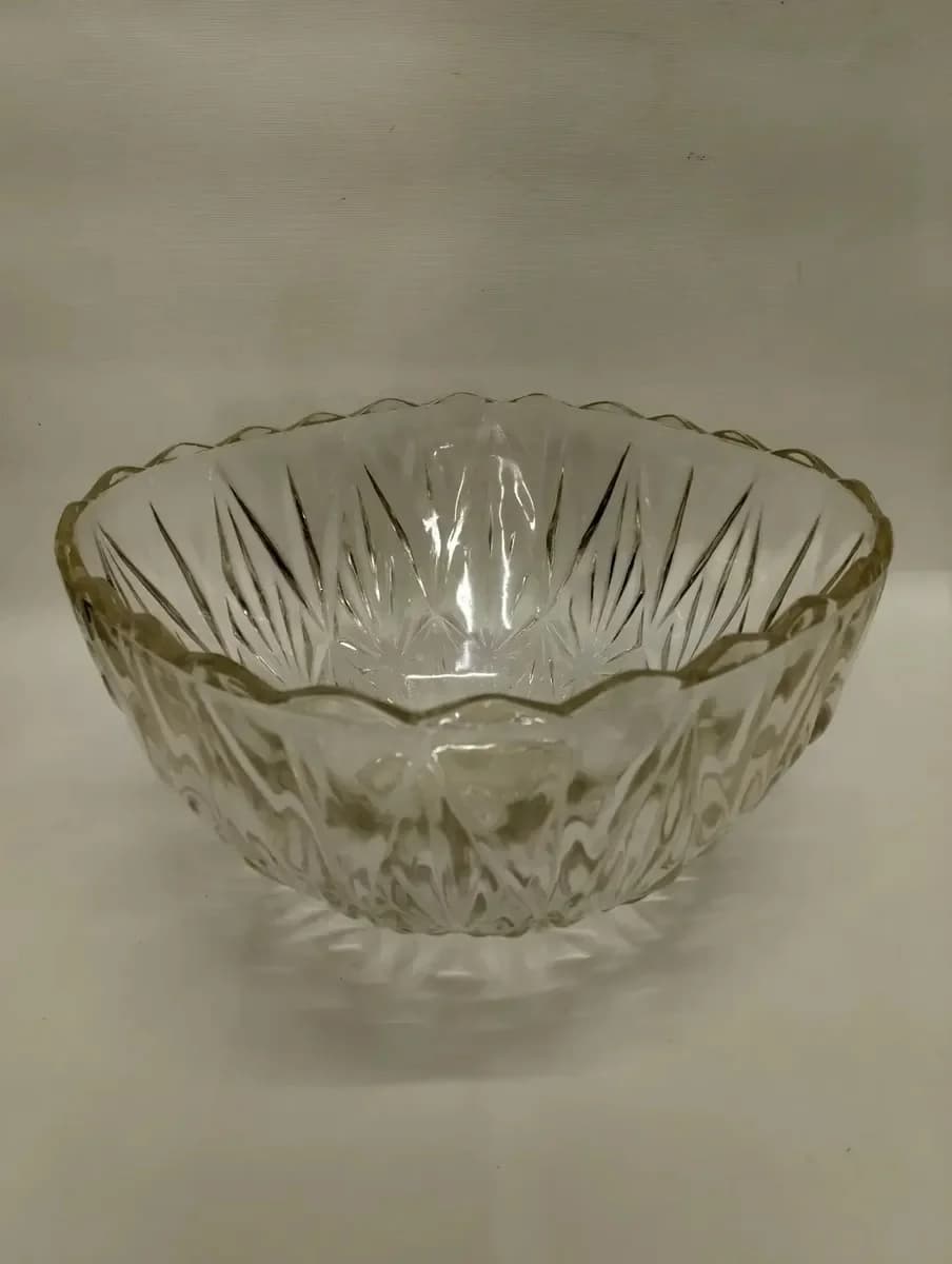 imagen de producto Frutero Antiguo De Mesa En Cristal Tallado Grande