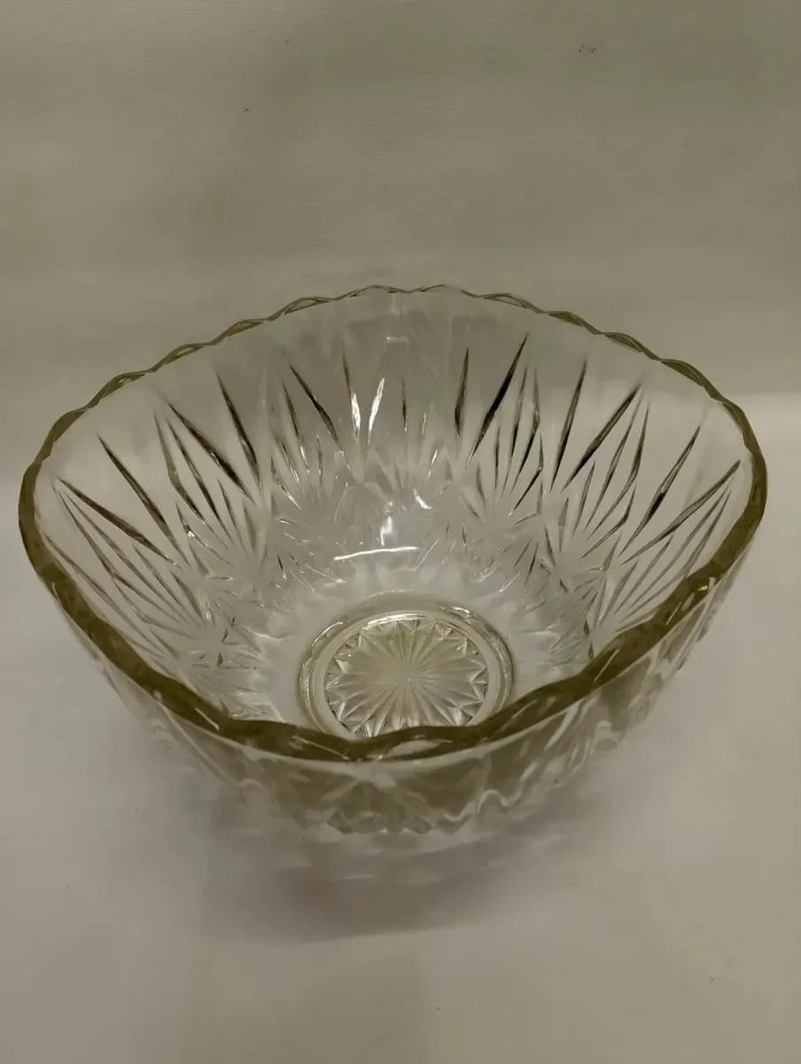 imagen de producto Frutero Antiguo De Mesa En Cristal Tallado Grande