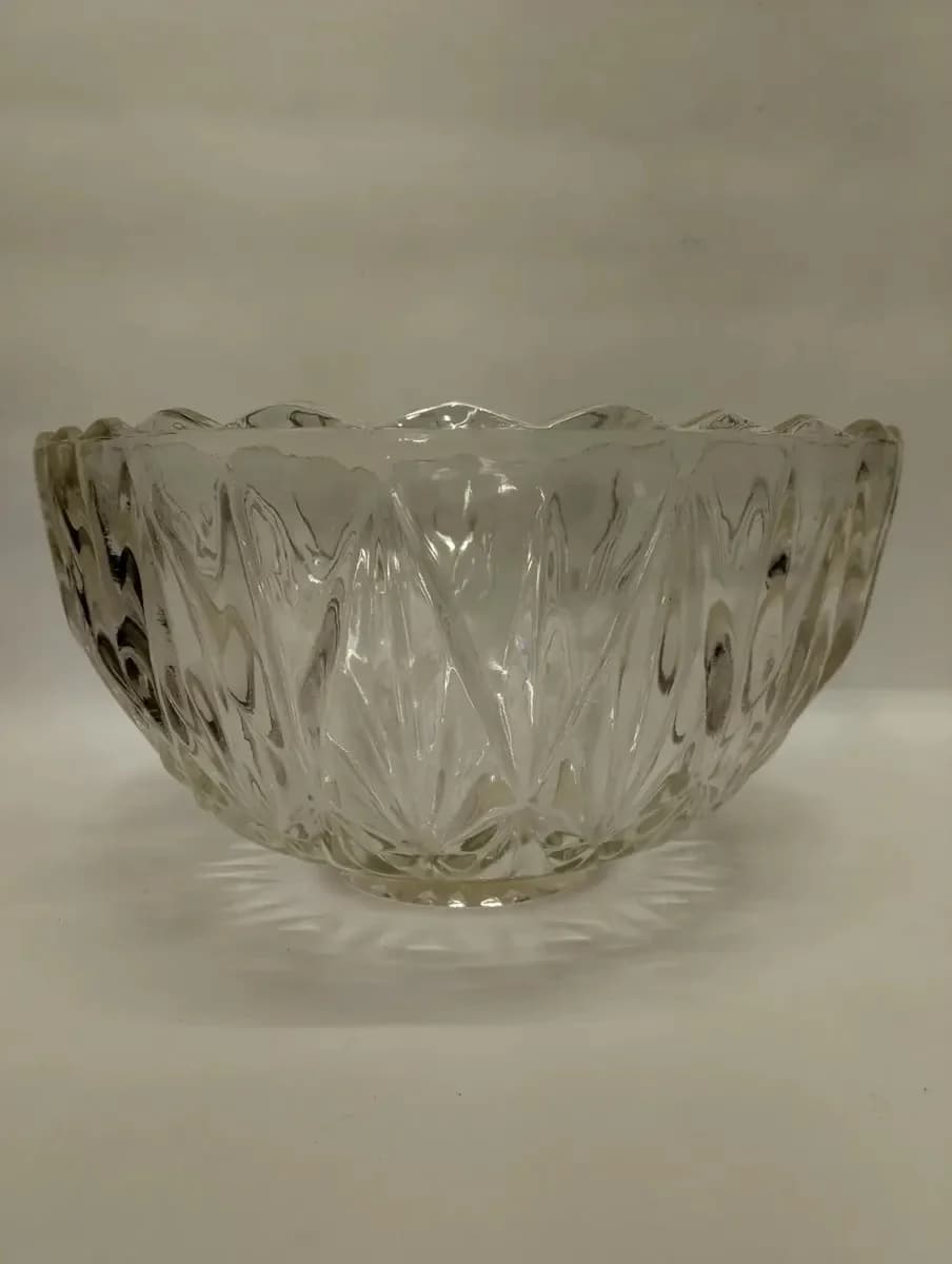 imagen de producto Frutero Antiguo De Mesa En Cristal Tallado Grande
