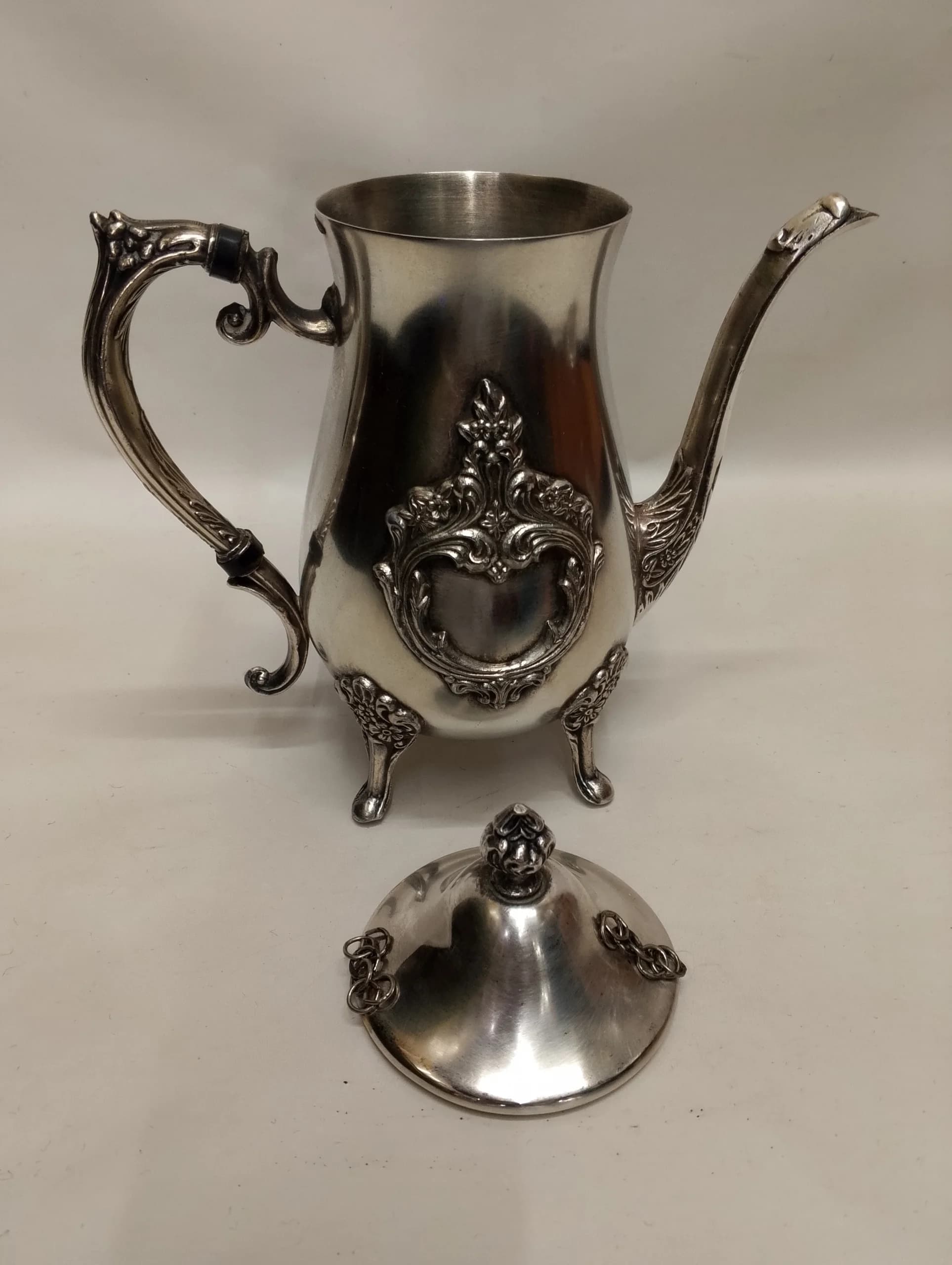 imagen de producto TETERA ANTIGUA LEONARD 1950 BRONCE BAÑO PLATA
