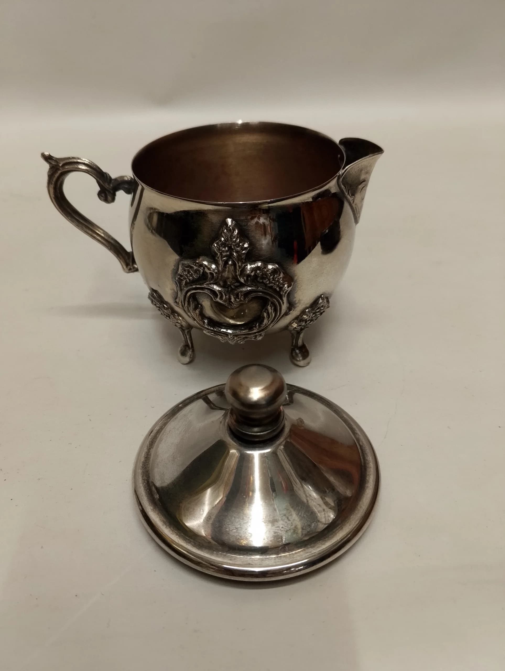 imagen de producto AZUCARERA ANTIGUA LEONARD 1950 BRONCE BAÑO PLATA