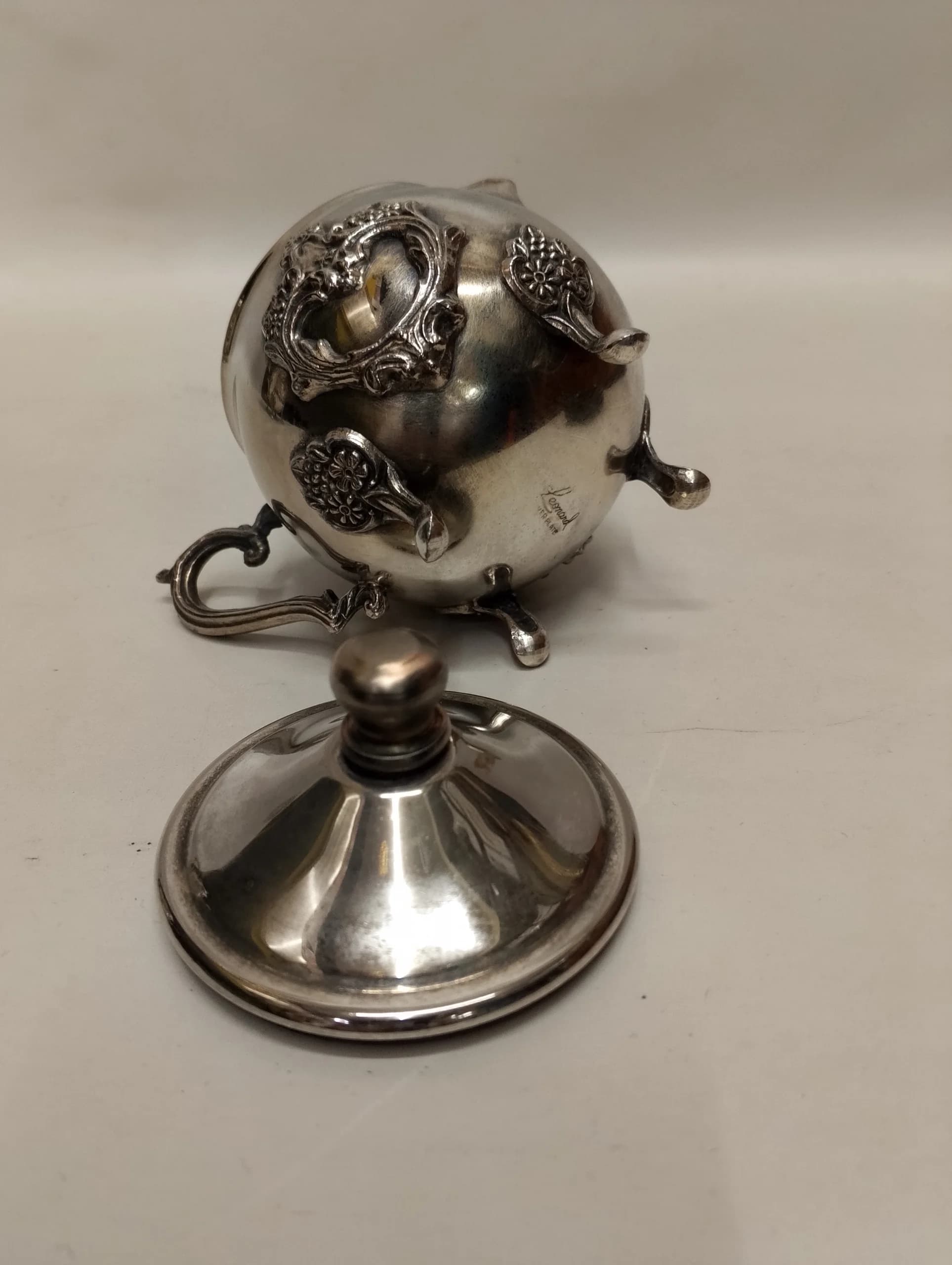 imagen de producto AZUCARERA ANTIGUA LEONARD 1950 BRONCE BAÑO PLATA
