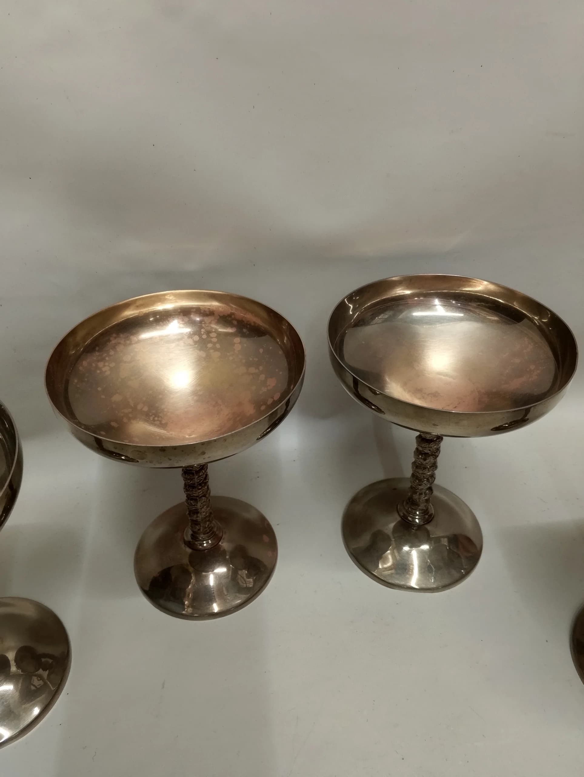 imagen de producto COPA CALIZ ANTIGUO BOMBAY 1950 BRONCE BAÑO PLATA