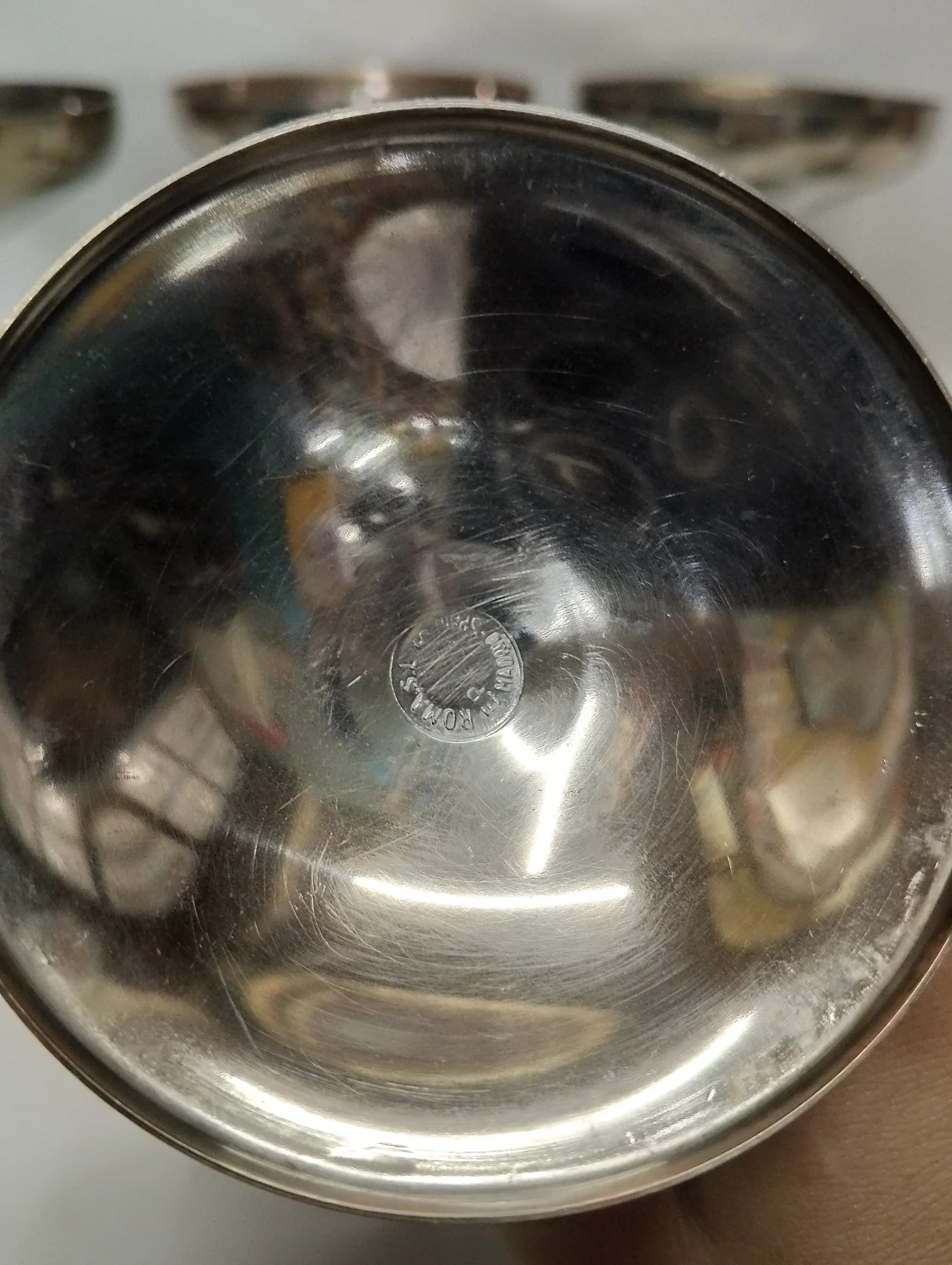 imagen de producto COPA CALIZ ANTIGUO BOMBAY 1950 BRONCE BAÑO PLATA