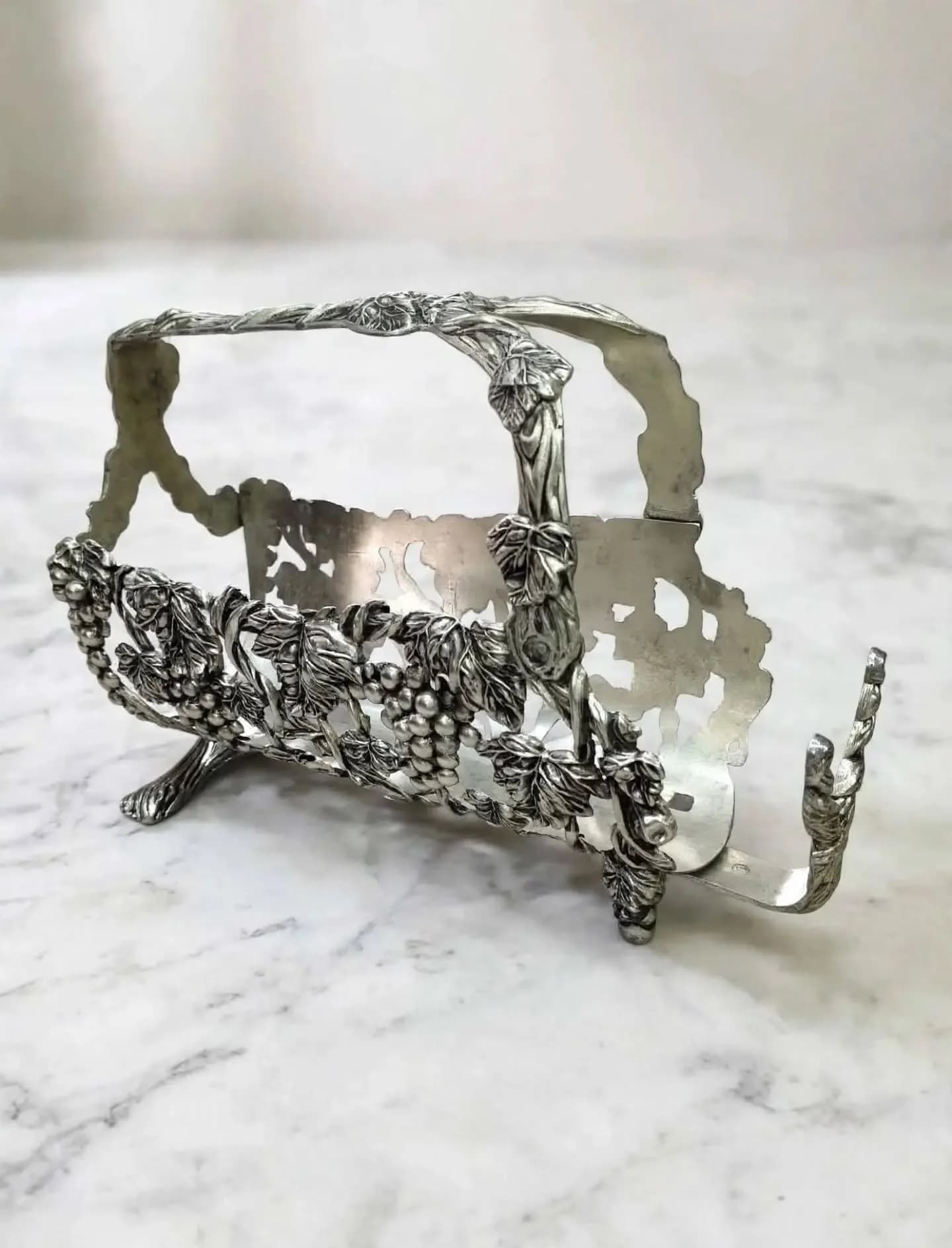 imagen de producto PORTA BOTELLAS ANTIGUO ITALY BRONCE BAÑO PLATA