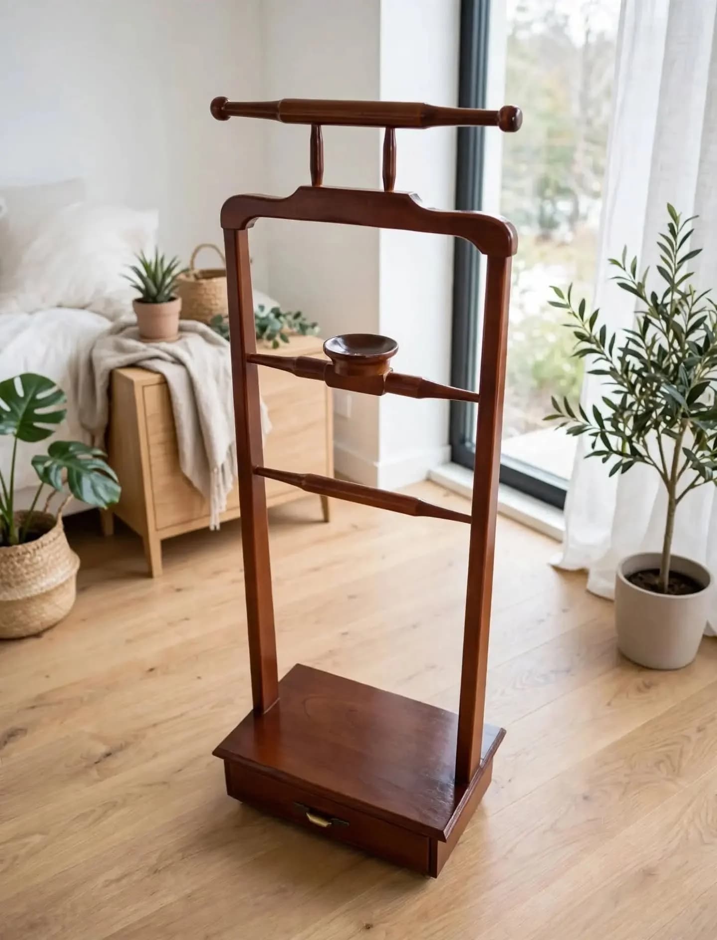 imagen de producto PERCHERO O SOLTERON ANTIGUO ITALY EN MADERA CEDRO