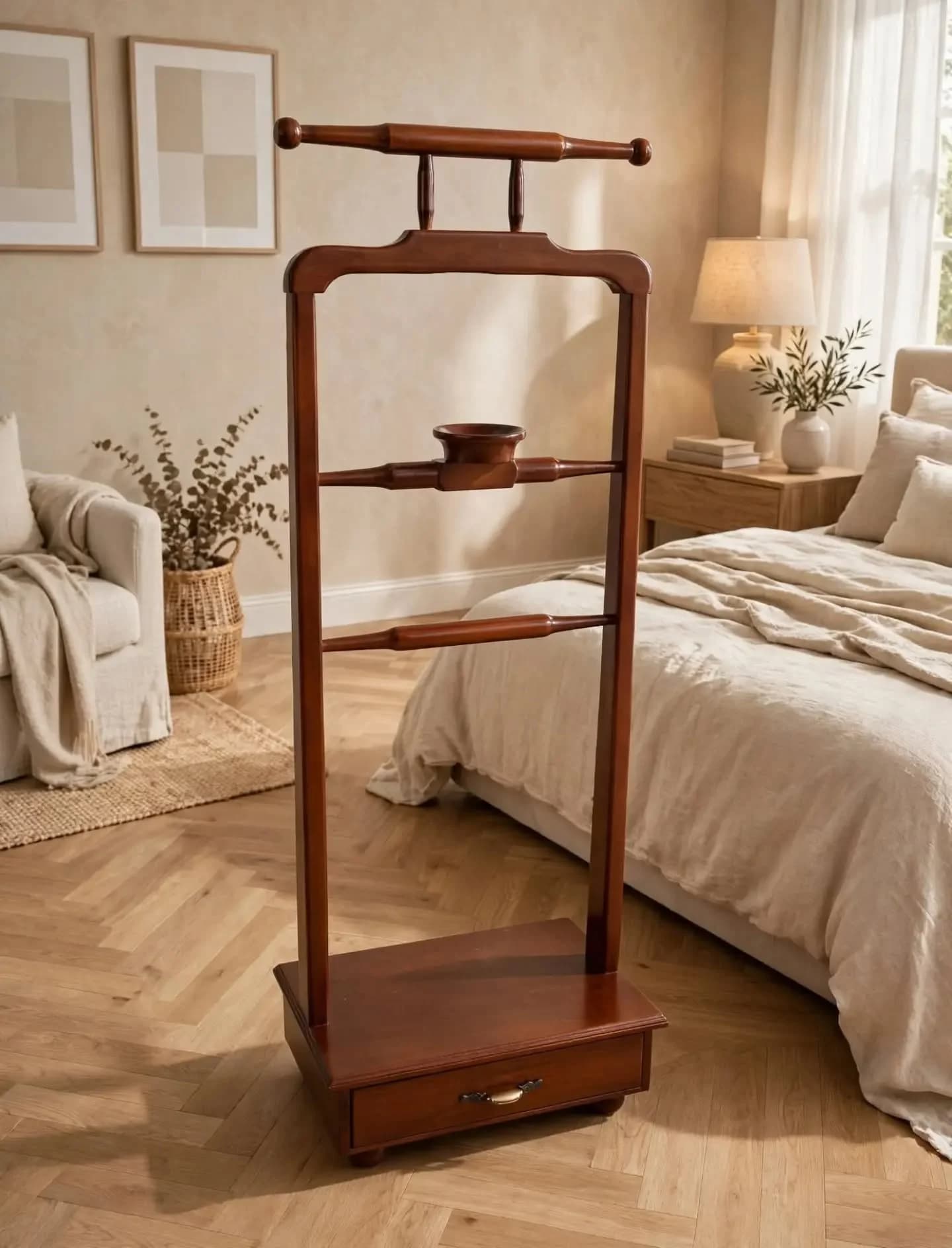 imagen de producto PERCHERO O SOLTERON ANTIGUO ITALY EN MADERA CEDRO