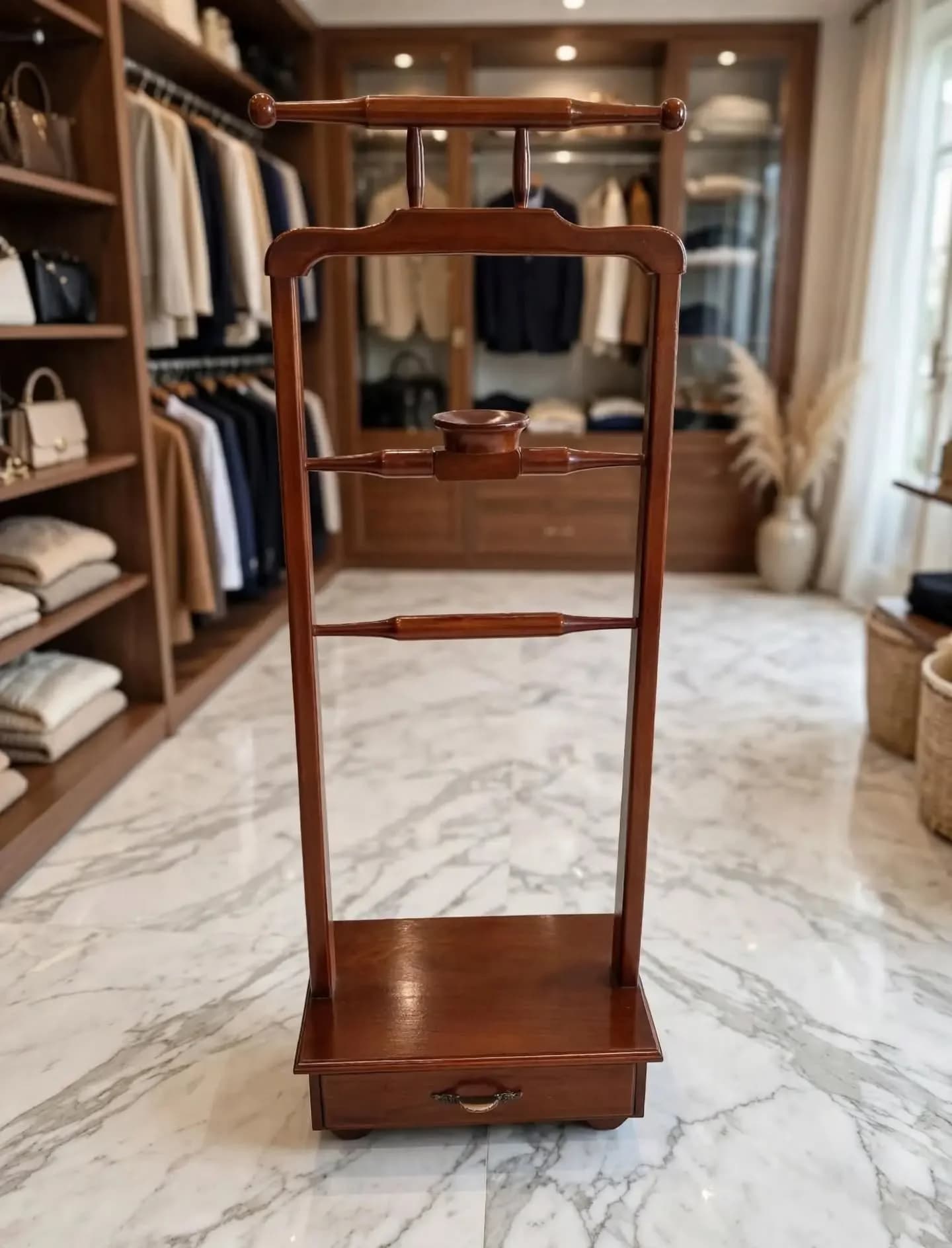 imagen de producto PERCHERO O SOLTERON ANTIGUO ITALY EN MADERA CEDRO