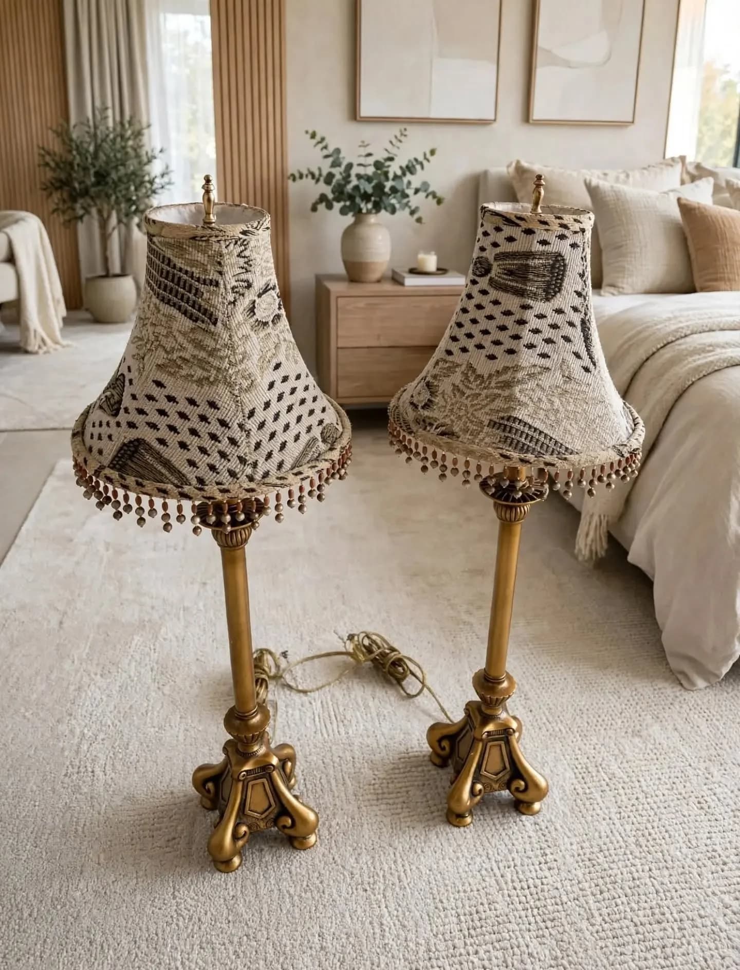 imagen de producto LAMPARA DE MESA ANTIGUA ITALY MARMOLINA COBRIZADA