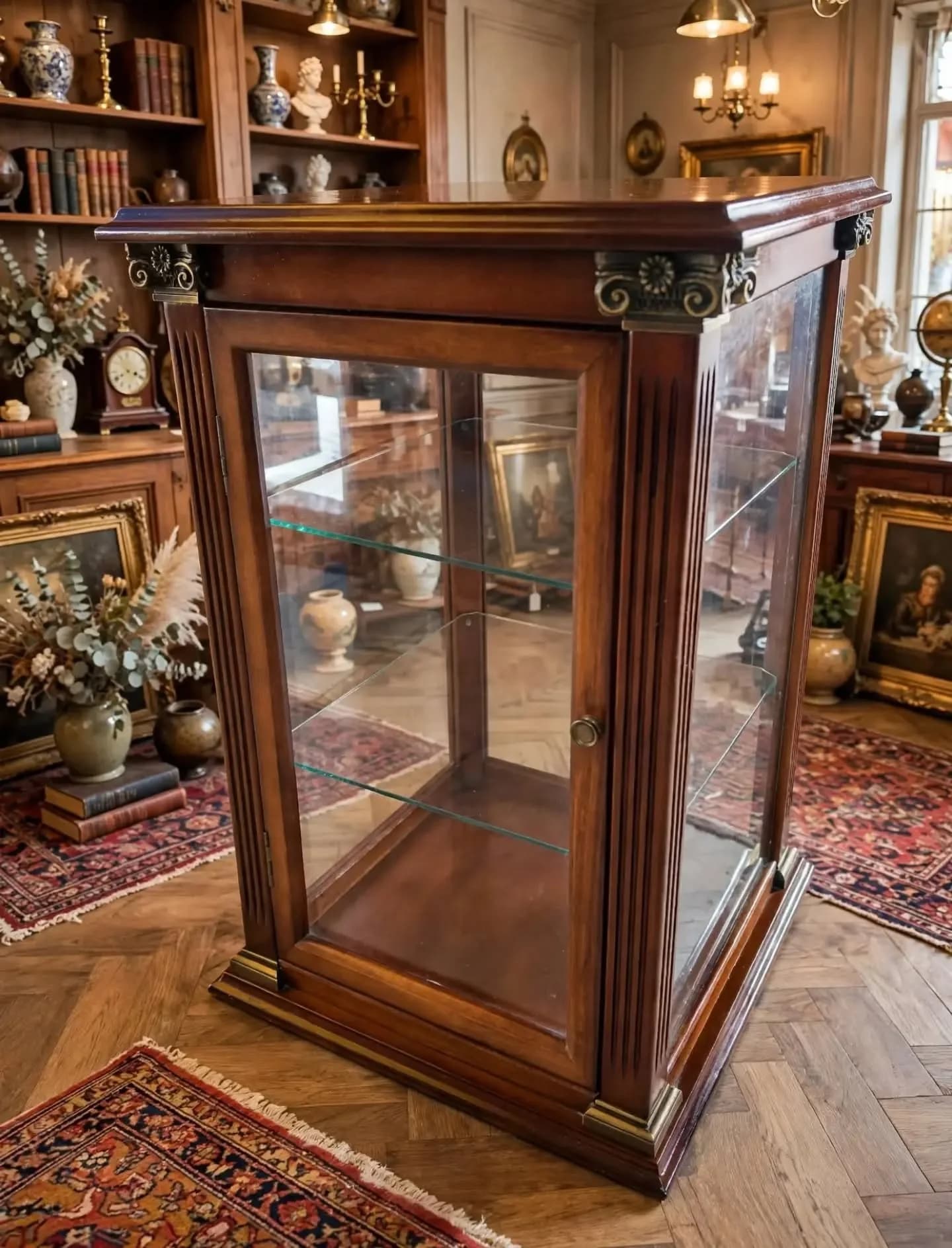 imagen de producto VITRINA MESA PEQUEÑA BOMBAY ITALY CEDRO Y CRISTAL