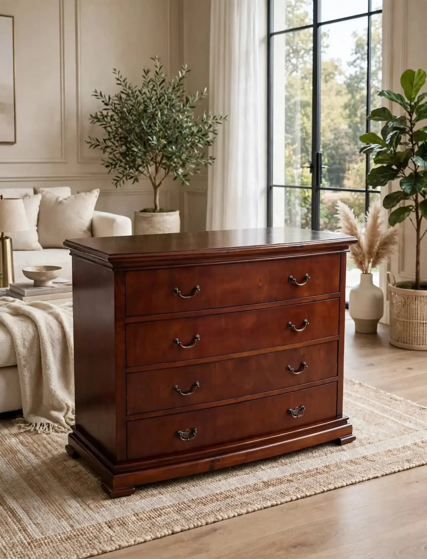 imagen de producto MUEBLE CAJONERO O COMODA ITALY CEDRO Y BRONCE