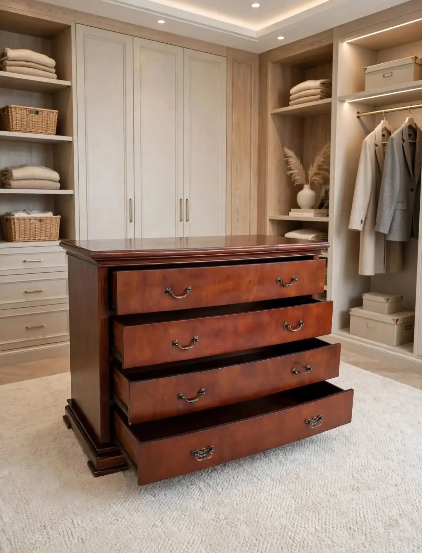 imagen de producto MUEBLE CAJONERO O COMODA ITALY CEDRO Y BRONCE