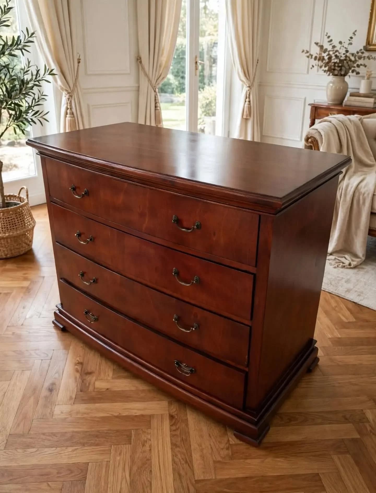 imagen de producto MUEBLE CAJONERO O COMODA ITALY CEDRO Y BRONCE