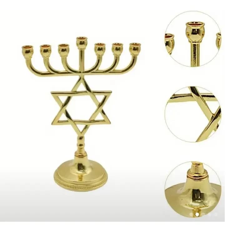imagen de producto Candelabro Menora Estrella David Judio Bronce