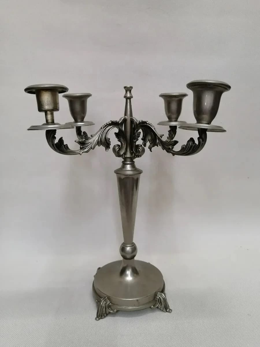 imagen de producto Candelabro De Mesa Italy 4 Velas En Antimonio