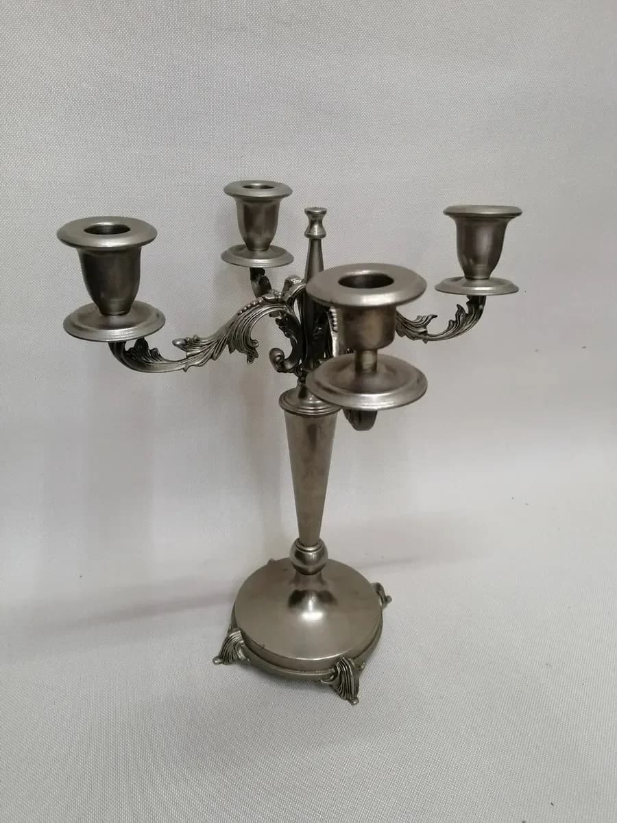 imagen de producto Candelabro De Mesa Italy 4 Velas En Antimonio