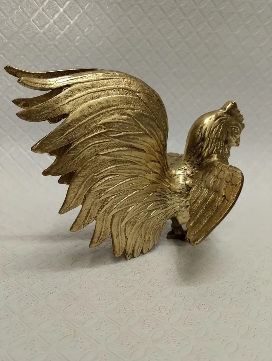 imagen de producto Escultura Bronce Antiguo Gallo De Pelea