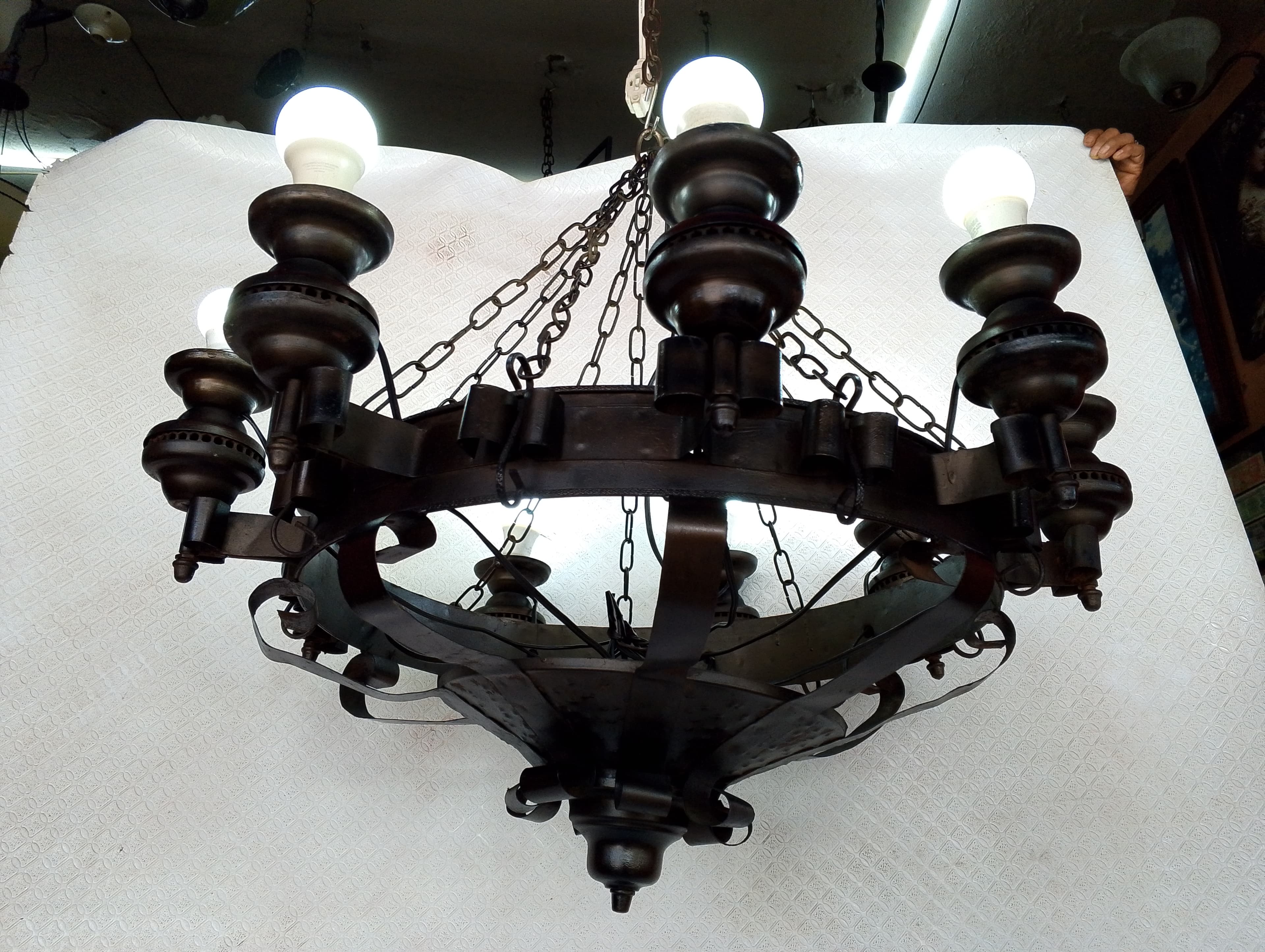 imagen de producto LAMPARA TECHO HIERRO RUSTICA 9 LUCES