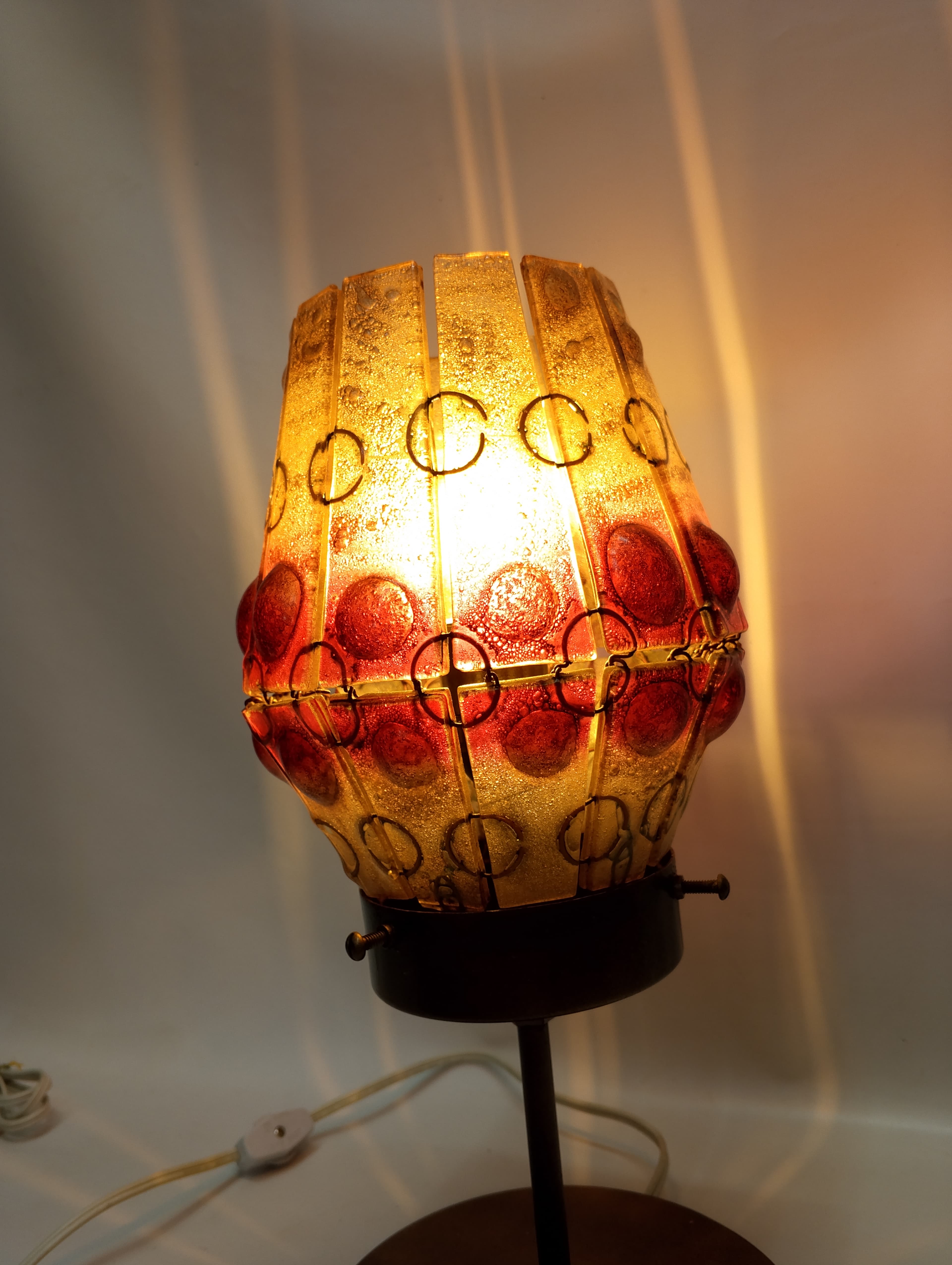 imagen de producto LAMPARA VITRAL COBRIZADA ROJO AMARILLO