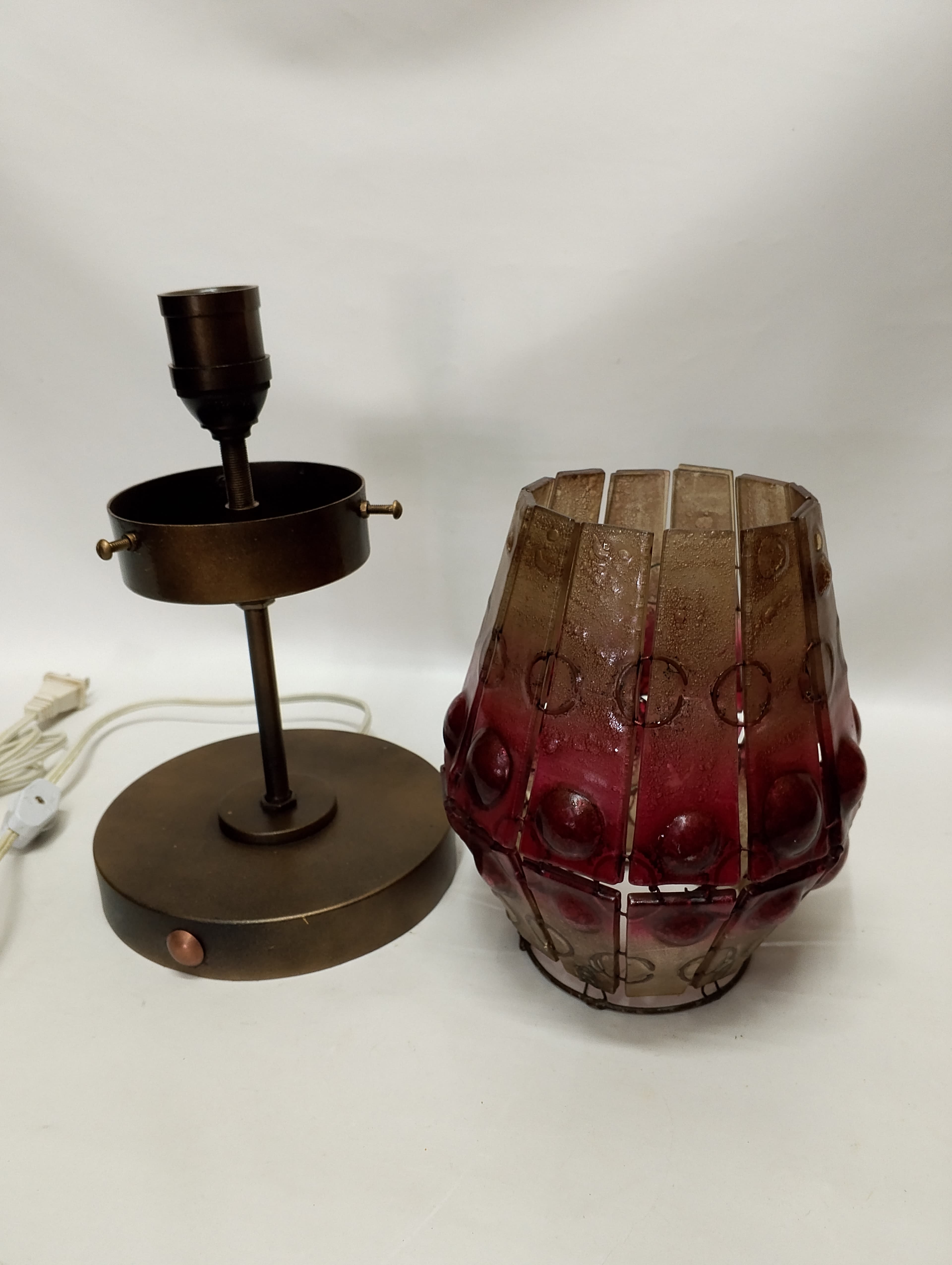 imagen de producto LAMPARA VITRAL COBRIZADA ROJO AMARILLO