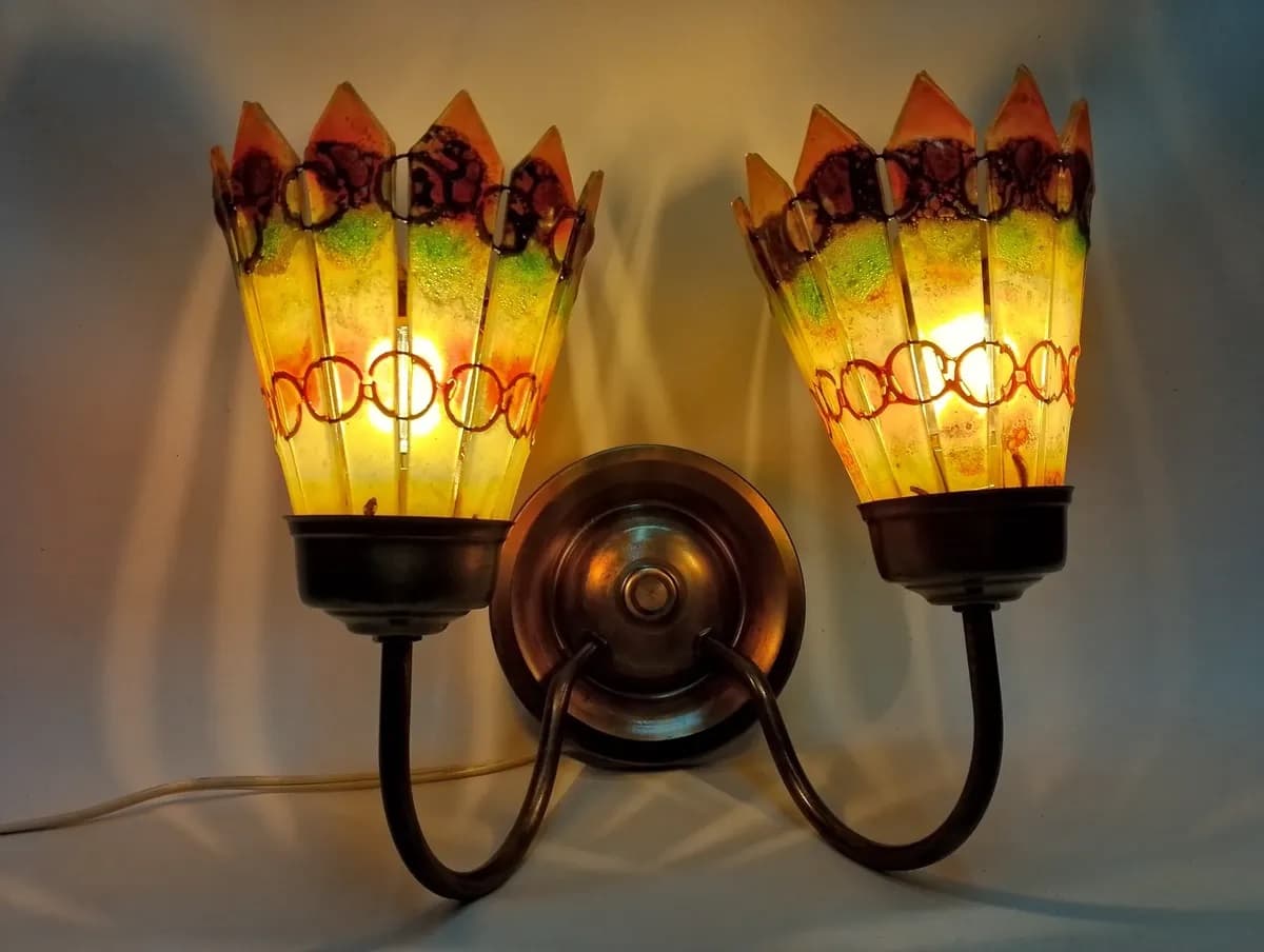 imagen de producto LAMPARA VITRAL DOBLE AMARILLO ROJO