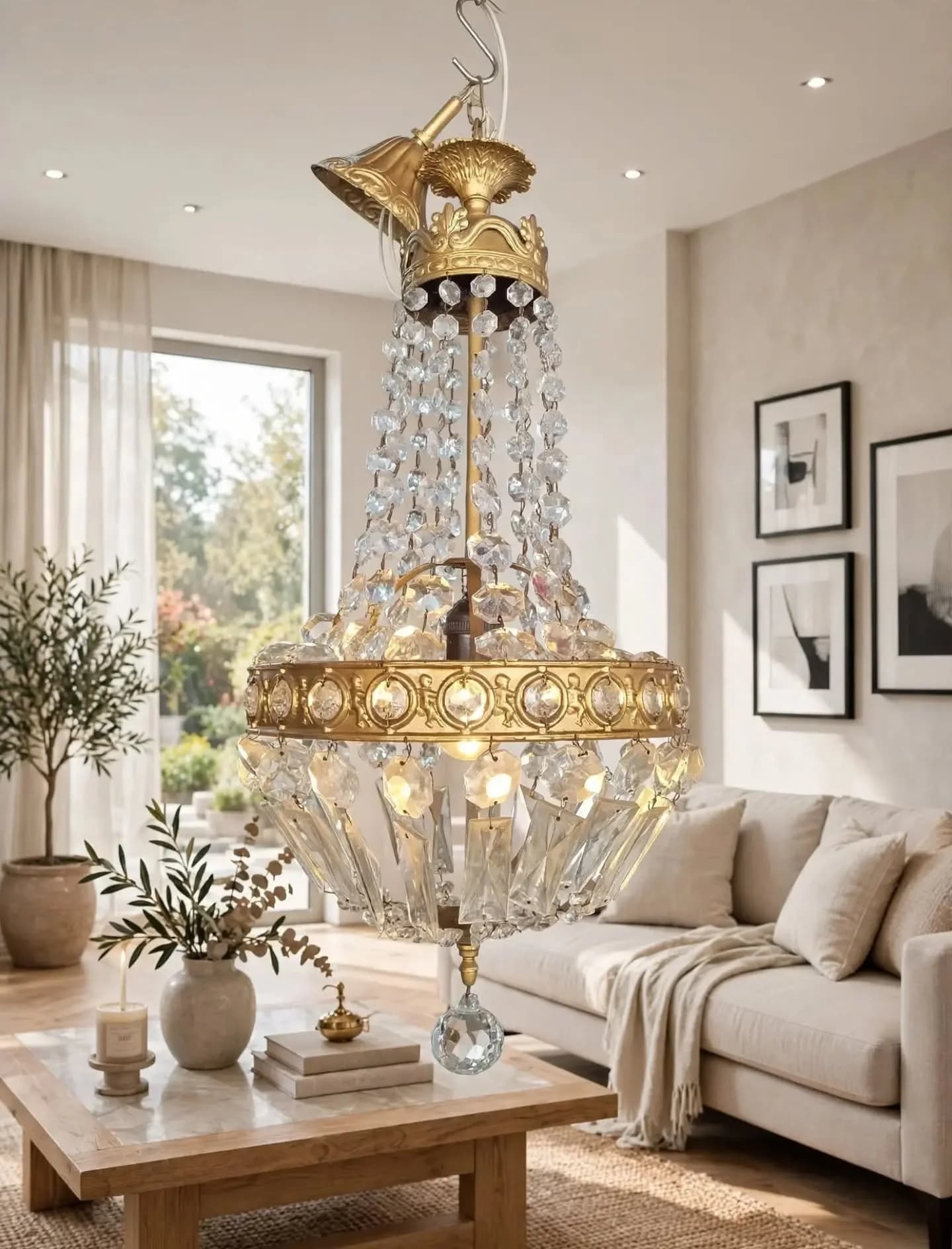 imagen de producto LAMPARA TECHO ITALY CRISTAL MURANO Y BRONCE
