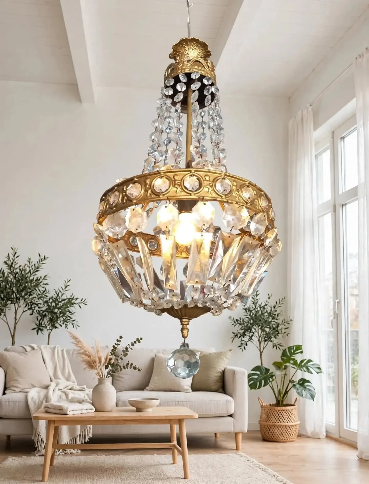 imagen de producto LAMPARA TECHO ITALY CRISTAL MURANO Y BRONCE