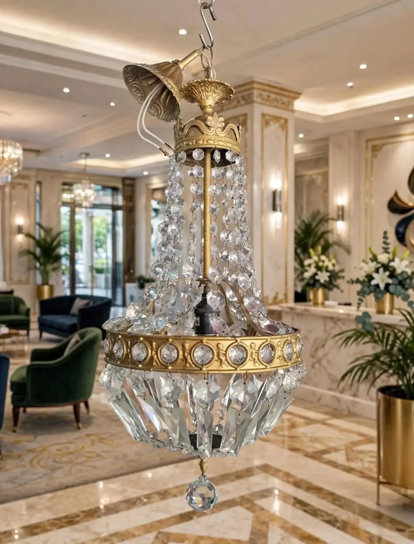 imagen de producto LAMPARA TECHO ITALY CRISTAL MURANO Y BRONCE