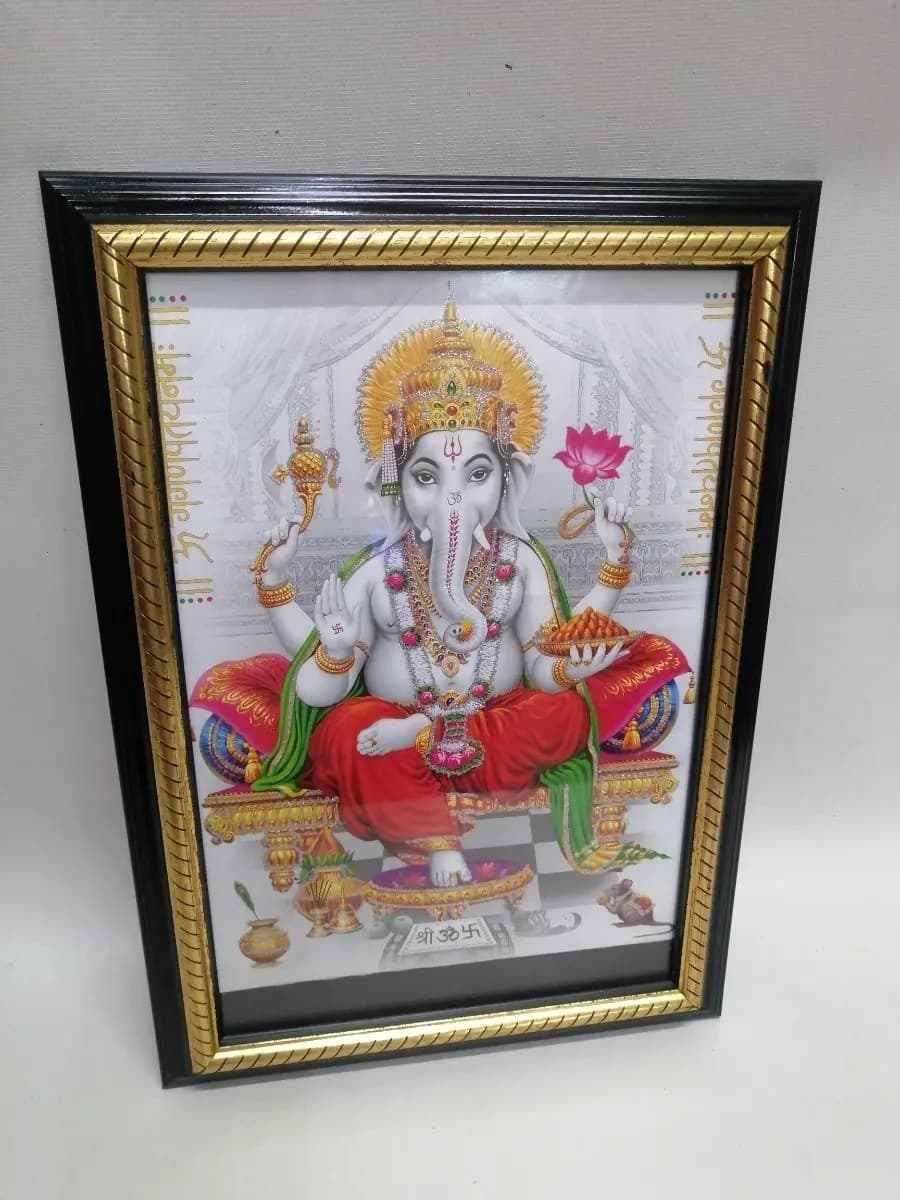 imagen de producto Cuadro Hindu Postal Antiguo Ganesha