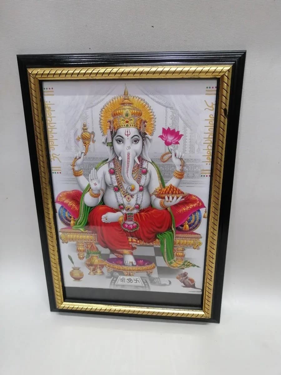 imagen de producto Cuadro Hindu Postal Antiguo Ganesha
