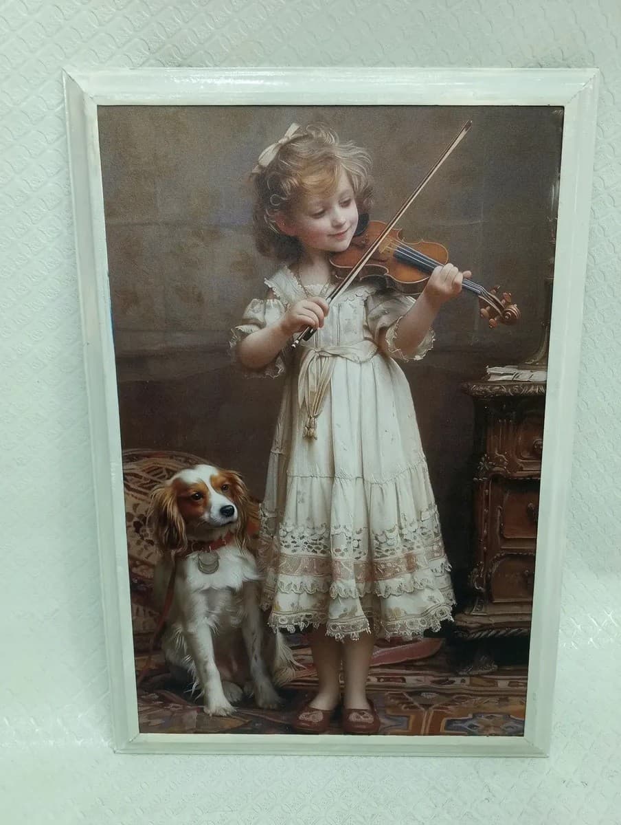 imagen de producto Cuadro Niña Y Violin Lienzografia