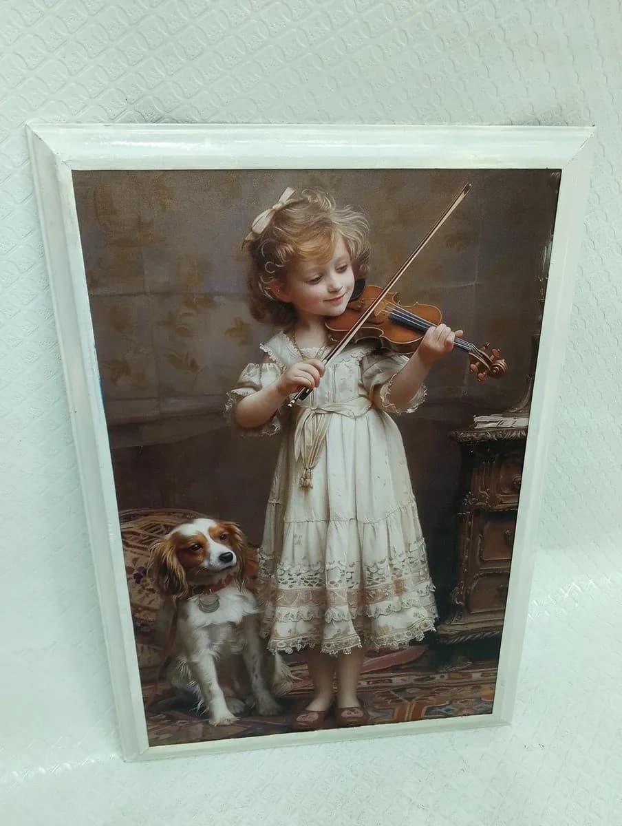 imagen de producto Cuadro Niña Y Violin Lienzografia
